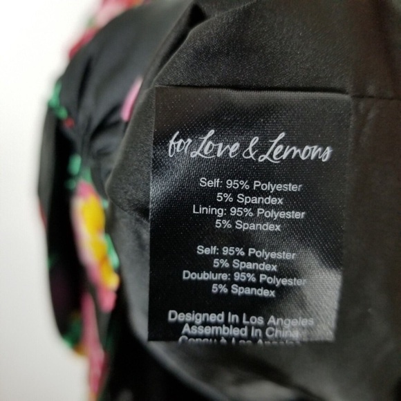 NWT For Love and Lemons Jolie Floral Ruched Puff Sleeve Mini Dress size XS - Picture 5 of 11